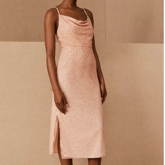 👗Anthropologie Grey Sequin Midi Dress, 12 - Picture 2 of 4